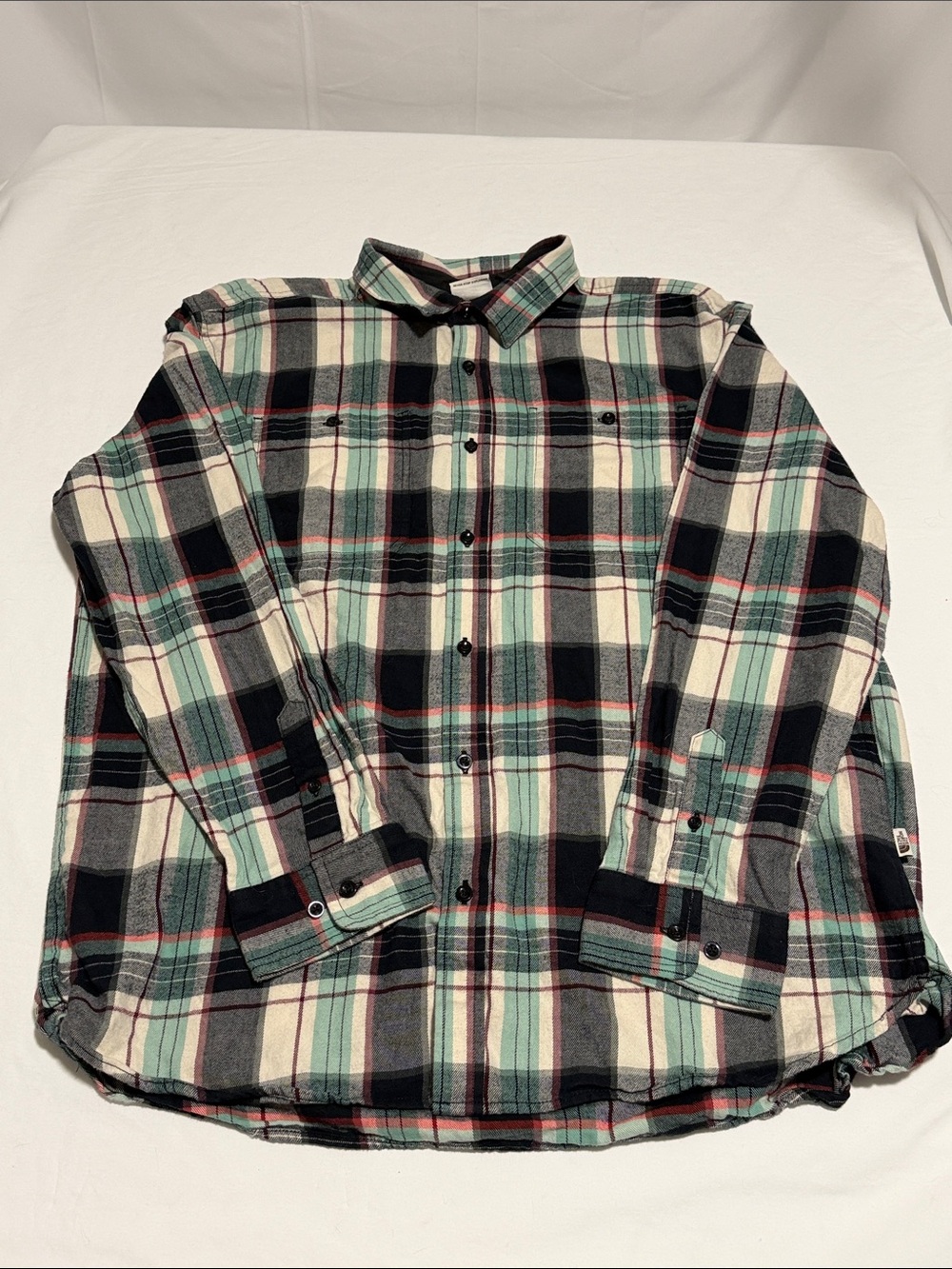 The North Face Men's XL Arroyo Plaid Flannel Button-Down Shirt 100% Cotton